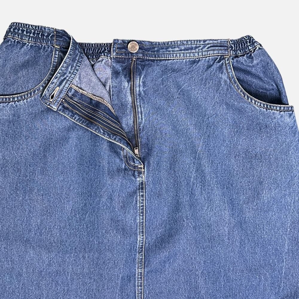 Susan Bristol Denim Skirt Size 14 Soft Straight Midi Long Cottagecore Vintage - Picture 2 of 13